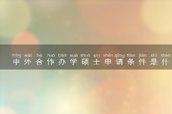 中外合作办学硕士申请条件是什么 流程有哪些