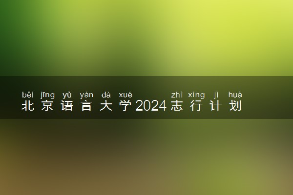 北京语言大学2024志行计划招生简章 招生专业及计划