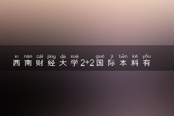 西南财经大学2+2国际本科有哪些专业 有什么优势