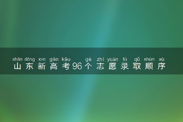 山东新高考96个志愿录取顺序是什么 录取规则有哪些