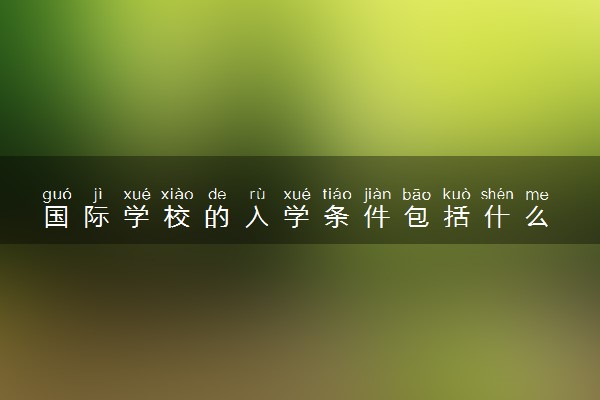 国际学校的入学条件包括什么 有哪些要求