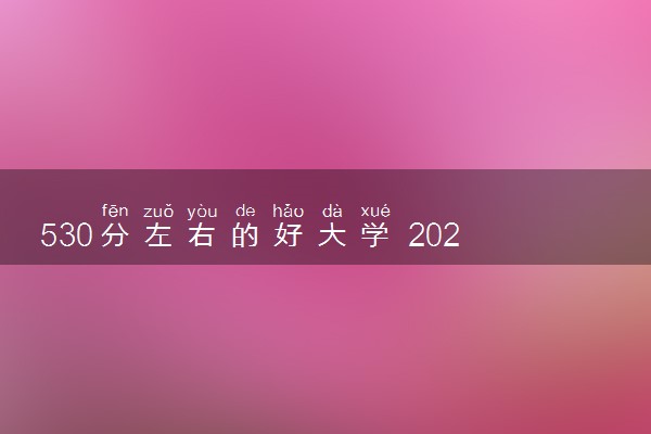 530分左右的好大学 2024哪些最值得报考