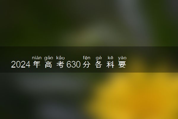 2024年高考630分各科要求 成绩怎么分配