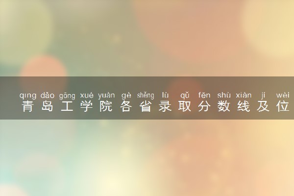 青岛工学院各省录取分数线及位次 投档最低分是多少(2024年高考参考)