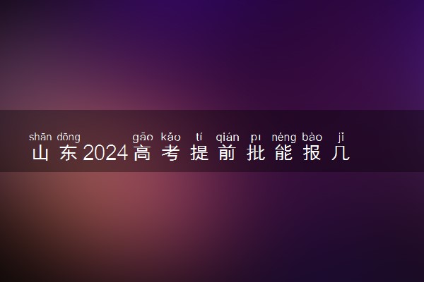 山东2024高考提前批能报几个大学和专业 可以填多少志愿