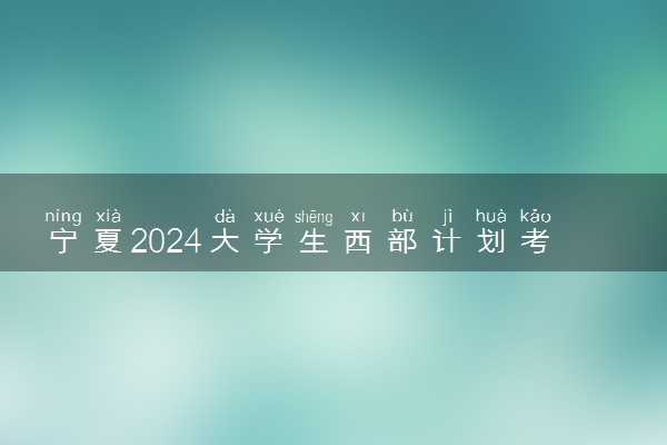 宁夏2024大学生西部计划考试时间 哪天考试