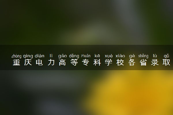 重庆电力高等专科学校各省录取分数线及位次 投档最低分是多少(2024年高考参考)