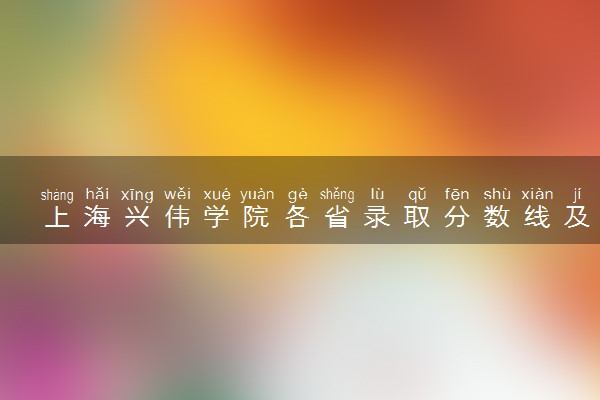 上海兴伟学院各省录取分数线及位次 投档最低分是多少(2024年高考参考)