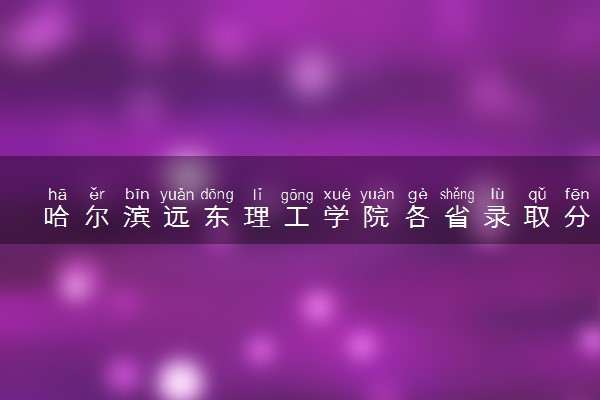 哈尔滨远东理工学院各省录取分数线及位次 投档最低分是多少(2024年高考参考)