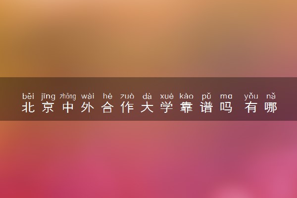北京中外合作大学靠谱吗 有哪些学校