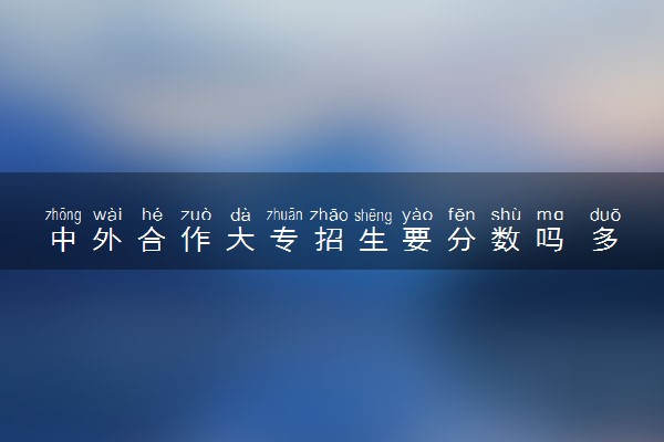中外合作大专招生要分数吗 多少分能考上