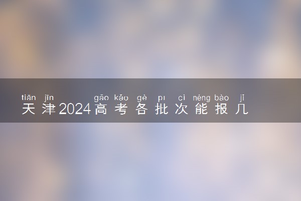 天津2024高考各批次能报几个志愿 可以报几个大学和专业
