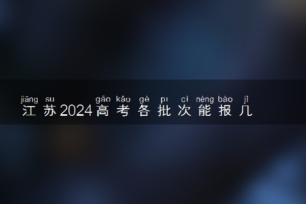 江苏2024高考各批次能报几个志愿 可以报几个大学和专业