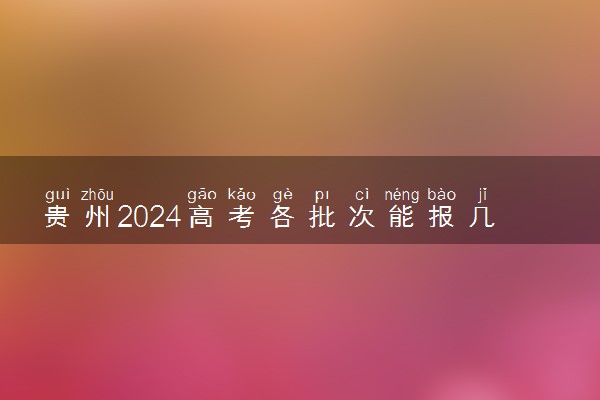 贵州2024高考各批次能报几个志愿 可以报几个大学和专业