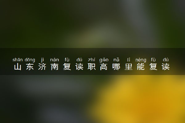 山东济南复读职高哪里能复读