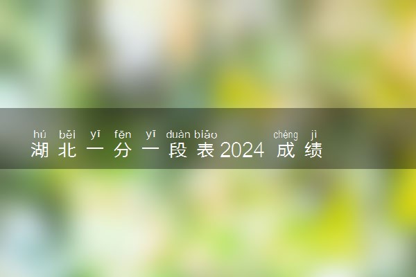 湖北一分一段表2024 成绩排名整理