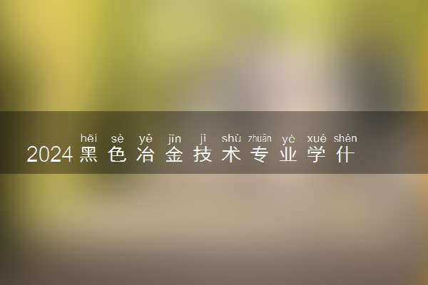 2024黑色冶金技术专业学什么 毕业后做什么工作