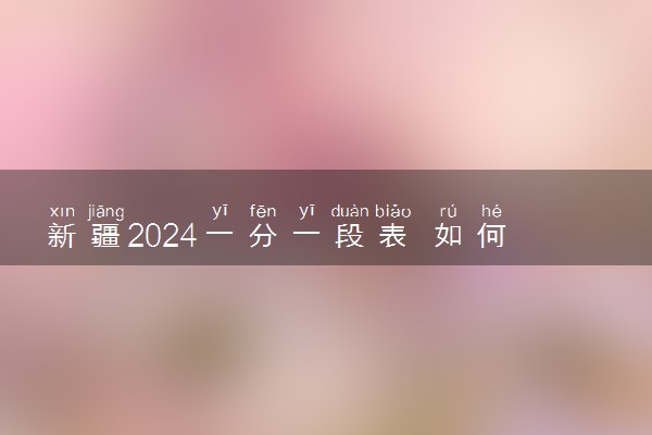 新疆2024一分一段表 如何查位次