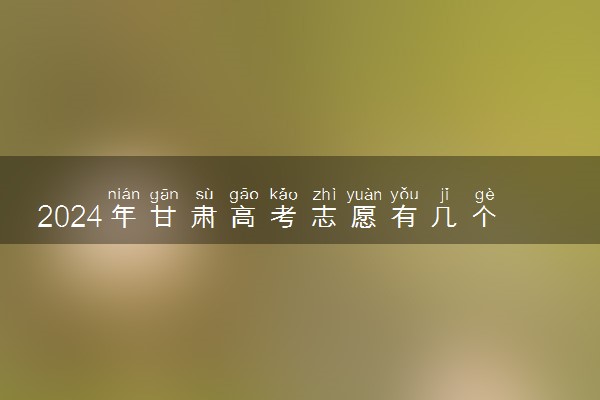 2024年甘肃高考志愿有几个批次 可以填多少个专业和学校