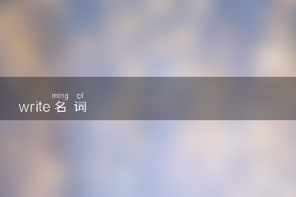 write名词