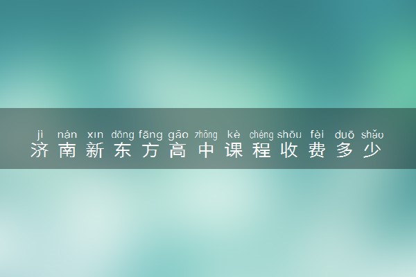 济南新东方高中课程收费多少