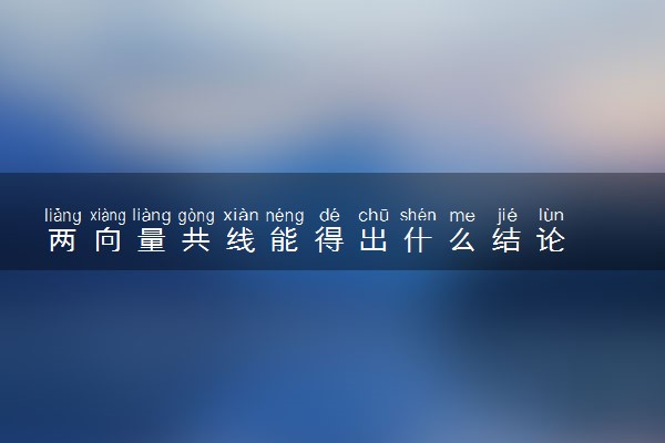 两向量共线能得出什么结论