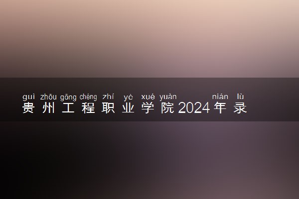 贵州工程职业学院2024年录取分数线 各专业录取最低分及位次