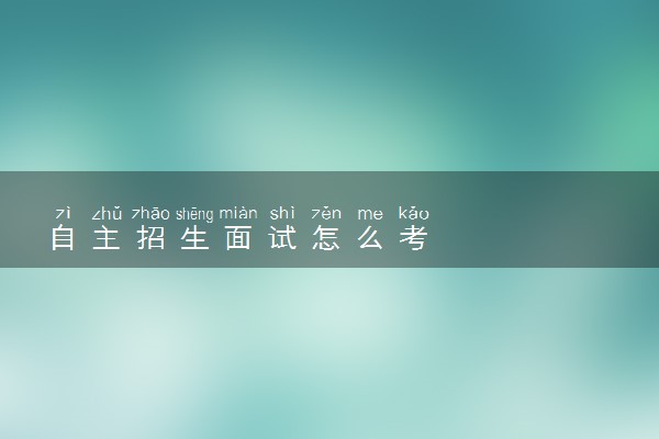 自主招生面试怎么考