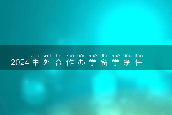 2024中外合作办学留学条件有哪些 如何报考