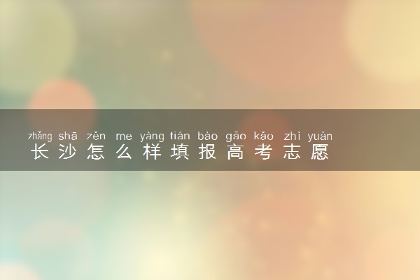 长沙怎么样填报高考志愿