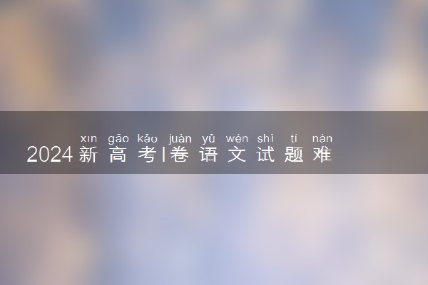 2024新高考I卷语文试题难不难