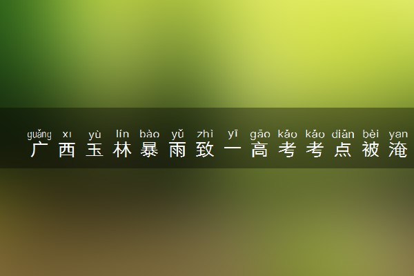 广西玉林暴雨致一高考考点被淹 具体什么情况