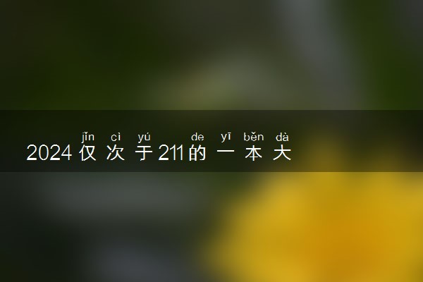 2024仅次于211的一本大学 哪些最值的上