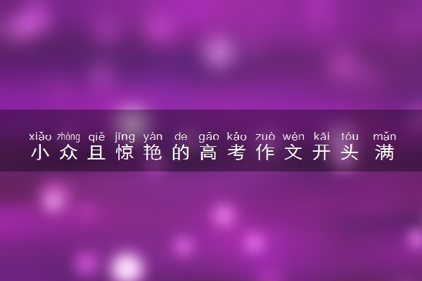 小众且惊艳的高考作文开头 满分作文精选素材