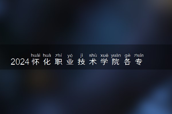 2024怀化职业技术学院各专业录取分数线及位次 各省录取最低分是多少