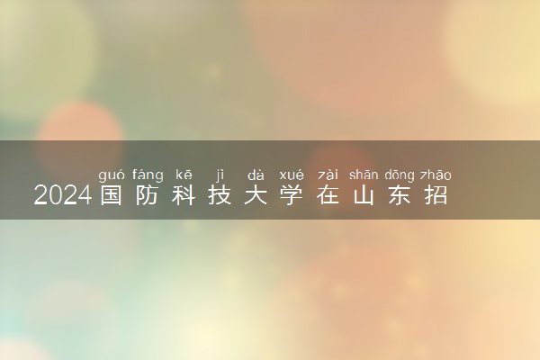 2024国防科技大学在山东招生计划及专业 招生人数是多少