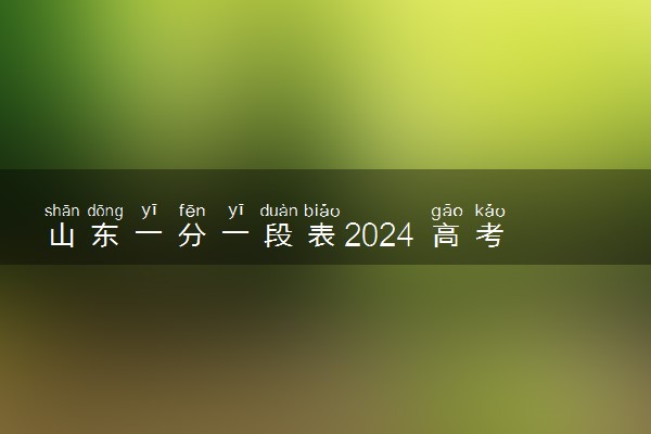山东一分一段表2024 高考成绩最新排名位次【综合】