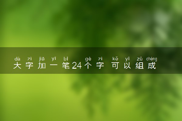 大字加一笔24个字 可以组成什么字