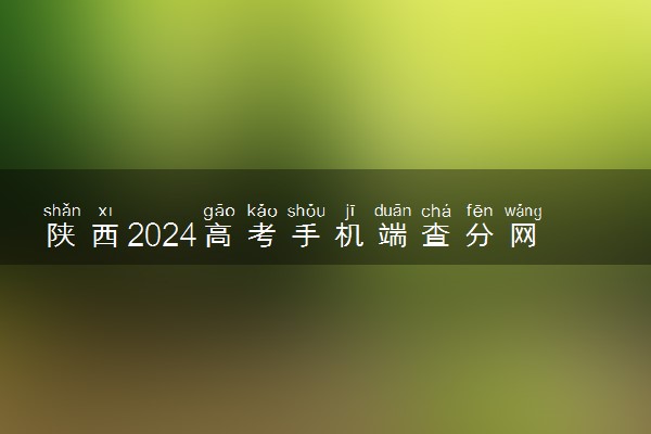 陕西2024高考手机端查分网址入口 什么时候查成绩