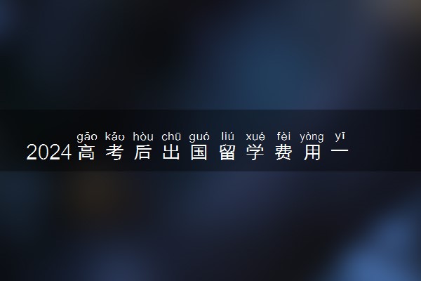 2024高考后出国留学费用一般是多少
