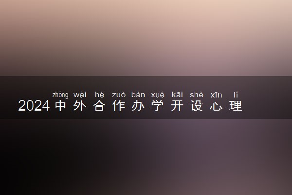 2024中外合作办学开设心理学专业的学校有什么