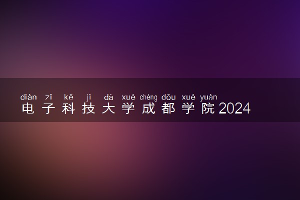 电子科技大学成都学院2024年学费多少钱 一年各专业收费标准