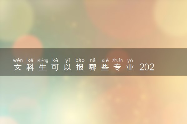 文科生可以报哪些专业 2024男生报考哪些吃香