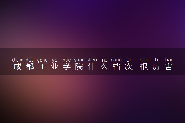 成都工业学院什么档次 很厉害吗