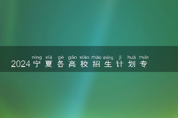 2024宁夏各高校招生计划专业及录取分数线