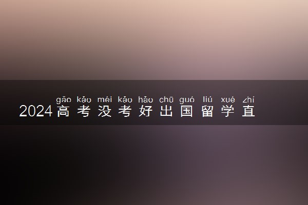 2024高考没考好出国留学直申好还是中外合作留学好