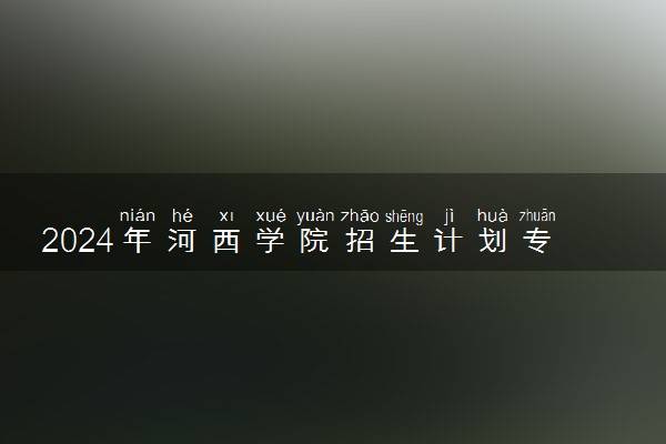 2024年河西学院招生计划专业及各省录取分数线位次