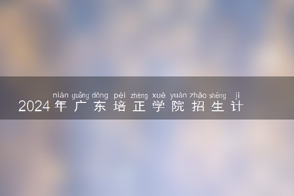 2024年广东培正学院招生计划专业及各省录取分数线位次