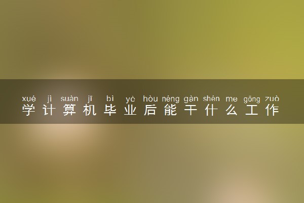 学计算机毕业后能干什么工作 2024就业方向有哪些