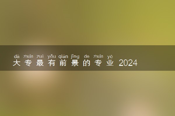大专最有前景的专业 2024什么专业好就业